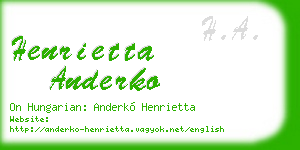 henrietta anderko business card